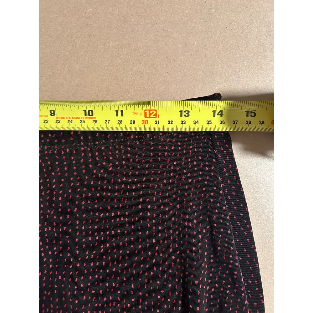Vintage Y2K Linden Hill Womens Black Red Micro Dot Maxi Skirt Size Small Stretch - Picture 6 of 8